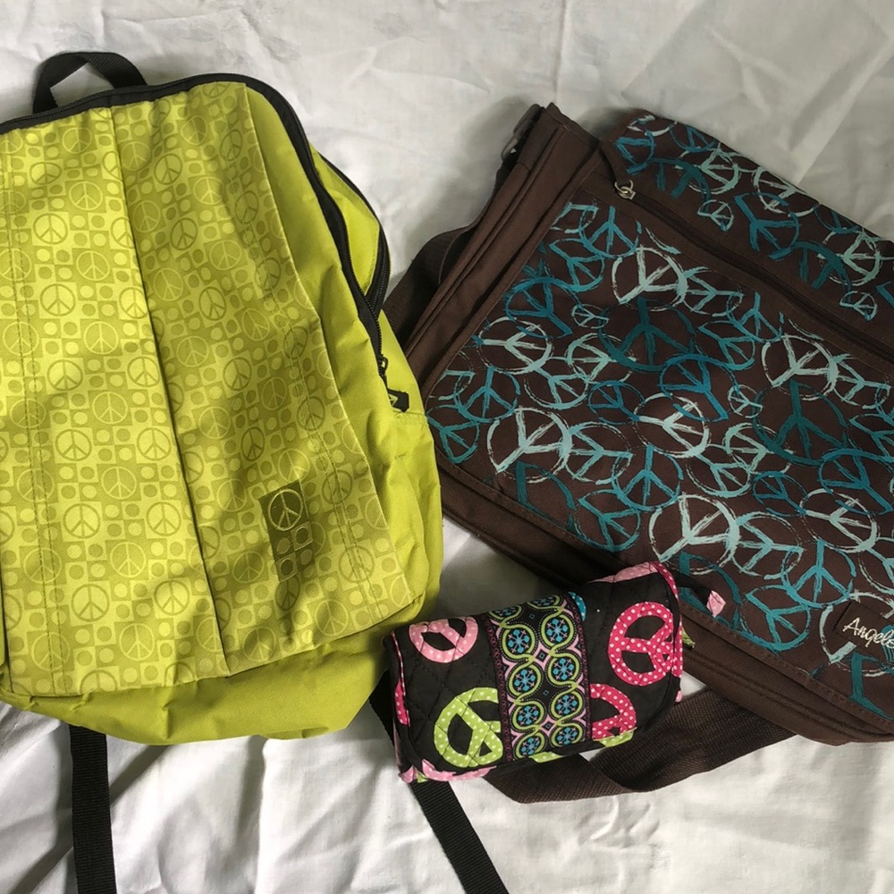 Peace Sign Backpack Collection with Bonus Wallet!
